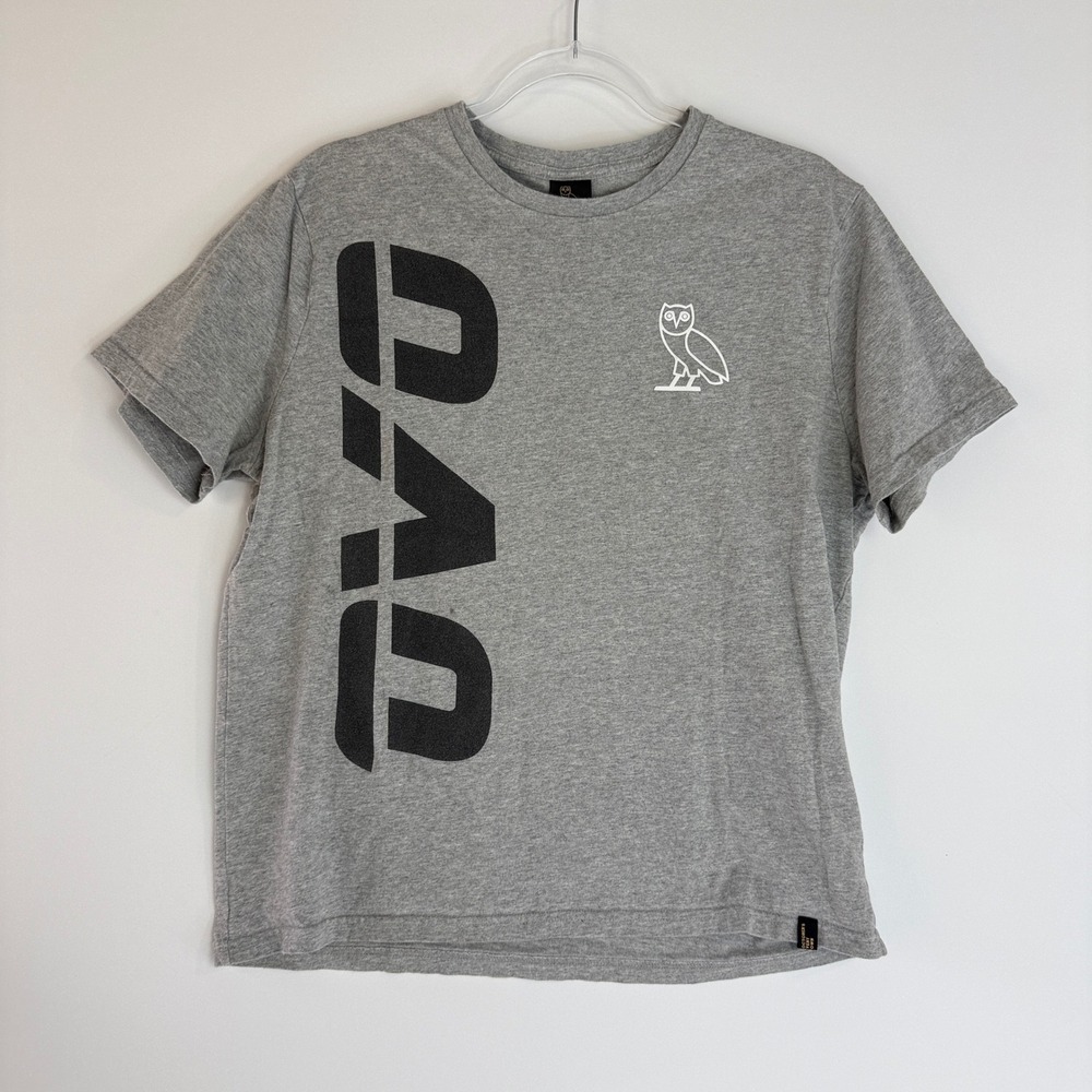 OVO Gray Short Sleeve Tee with Black Logo